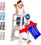 Learning Tower from 1 Year with Anti-Tilt Protection - Height-Adjustable Montessori Learning Tower Made of FSC Solid Wood - Maximum Load 50 kg - For Children, for Kitchen, Table and Bathroom - MEBLE