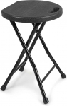 Premium Folding Stool - Maksimaalne koormus 250 kg, kaasaskantav kokkupandav k&auml;epidemega, kerge ja vastupidav libisemiskindlate jalgadega tool aeda, siseruumidesse/v&auml;ljakule - must (1,45 cm k&otilde;rgus)