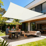 LOVE STORY varjupurje, ristk&uuml;likukujuline, 3 x 4 m, veekindel, kreemikasvalge, p&auml;ikesekaitse, tuulekaitse, PES pol&uuml;ester, 95% UV kaitse &otilde;uealale, terrassile, r&otilde;dule, aeda.