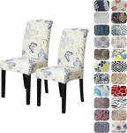 Howhic s&ouml;&ouml;gitoa toolikatted tr&uuml;kitud mustritega, lihtne libistatav veniv s&ouml;&ouml;gitooli kate 2-st komplektist, pestavad s&ouml;&ouml;gitoolikatted (2 Pack, Muster 24)