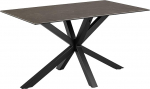 AC Design Furniture Heather Rectangular Dining Table for 4 Seater, Black Table Top and Metal Cross Frame, Kitchen Table with Ceramic Top, Scratch-Resistant, W: 135 x H: 75.5 x D: 80 cm