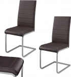 Juskys Vegas Cantilever toolid seljatoega, valmistatud metallist ja kunstnahast, moodsad toolid s&ouml;&ouml;gituppa, elutuppa ja k&ouml;&ouml;ki, 2 tk, pruun, komplekt