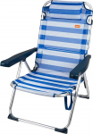 AKTIVE kokkupandav rannatooli - sinine - 5 positsiooni - tugev ja kerge - kandek&auml;epidemega ja pehmendusega - maksimaalne koormus 110kg - m&otilde;&otilde;tmed 48 x 60 x 90 cm - rannatoolid (62640)