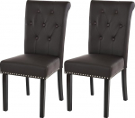 Mendler Chesterfield II s&ouml;&ouml;gitoa toolid, k&ouml;&ouml;gitoolid, neet, kunstnahk, kohv, tumedad jalad, 2 tk, komplektis