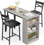 Litake baarilaua komplekt 3-osaline s&ouml;&ouml;gilaud kokkupandav koos 2 baaritooli ja 3 k&uuml;lgriiuliga, baarilaua ja baaritooli komplekt, s&ouml;&ouml;gilaudade komplekt, k&ouml;&ouml;gilaud, istumiskomplekt, s&ouml;&ouml;gitoa t&ouml;&ouml;stuslik,