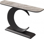Moderne Konsole, Halbmondf&ouml;rmige Tische F&uuml;r Den Flur, Als Sofatisch Mit Ablagefl&auml;chen, Dekorativer Beistelltisch F&uuml;r Den Eingangsbereich(Black-B,120x30x80cm)