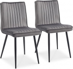 TUKAILAI S&ouml;&ouml;gitoa toolid 2 tk, sametiga, k&ouml;&ouml;gitoolid, polsterdatud toolid seljatoega, kaasaegne elutoa tool, metalljalgadega tugitool, elutuppa, magamistuppa, s&ouml;&ouml;gituppa, hall