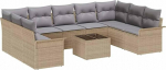 Gartensofa-Set mit Kissen 10 tk Beige Poly-Rattan Gartenm&ouml;bel Model3345530