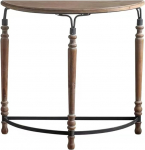 80 cm v&auml;ike puidust konsoollaud elutuppa, diivaninurk, k&uuml;ljelaud sisekujunduseks, kaasaegne konsoollaud, poolringikujuline esikusse (beež)