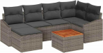 Gartensofa-Set mit Speicher 7 tk Grau Poly-Rattan Gartenm&ouml;bel Model3356522