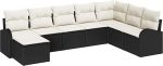 8-teiliges Garten Sofaset mit Kissen Schwarz Poly Rattan Gartenlounge Model3346157