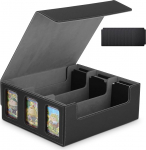 MTG Deck Box, Magnetic Card Storage Box for 2300 Cards, Commander Display TCG Box, Commander Cards Deck Box with 4 Compatible Card Dividers