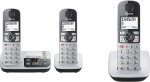 Panasonic KX-TGE522GS DECT vanemtelefon h&auml;daabik&otilde;nega, h&otilde;bedane-must & KX-TGE510GS DECT vanemtelefon h&auml;daabik&otilde;nega (suure nupuga telefon, juhtmevaba, lisah&auml;&auml;lega) h&otilde;bedane-must