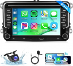 4G + 64G autoraadio Volkswagen Jetta Passat Golf Beetle Polo Caddy Tiguan Touran Seat jaoks Skoda jaoks juhtmevaba CarPlay Android autoga, 7-tolline puuteekraaniga raadio Bluetoothiga GPS WiFi tagurdamine