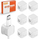 6 Pack Magnetische Kabelclips Organizer, Selbstklebende Kabel-Management-Halter f&uuml;r Schreibtisch, B&uuml;ro, Zuhause, Auto, Nachttisch - Magnetischer Kabel-Organizer und ordentliche Clips (Wei&szlig;)