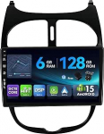 [6G+128G,Octa-Core] - MSD Autoradio f&uuml;r Peugeot 206 (2002-2010) | Android 15 GPS Navi Radio | CarPlay Android Auto Lenkradsteuerung Dual-Band WiFi DSP DAB | Tagfahrkamera MIC | 2 Din 9 Zoll