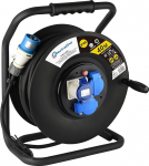 Electraline 49059 Kummist pikendus 3 G2,5 mm&sup2; koos kaablirulliga 40 MT 2 t&ouml;&ouml;stuslikku IEC pistikupesa + 1 Schuko 3-poldiline pistik Sobib matkaauto, telkimise, haagissuvila, paadi, ehitusplatsi jaoks - IP44