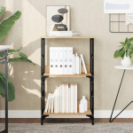 MOBCANT Sonoma Oak Bookcase, 50 x 33 x 82 cm, Wood Material, Basement Shelf, Bookcase, Standing Shelf, Suitable for Bedroom, Living Room, Study, Apartment