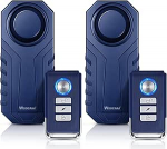 WSDCAM jalgrattah&auml;ire koos kaugjuhtimispuldiga, 2-pakk 113 dB traadita vargusvastane vibratsioonih&auml;ire mootorratastele ja jalgratastele, s&otilde;iduki turvah&auml;ires&uuml;steem (sinine)