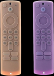 Silikon-Schutzh&uuml;lle f&uuml;r Fernbedienung 3./4K/HD, rutschfest, leuchtende Schutzh&uuml;lle mit Handschlaufe, Orange und Violett