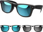 Polarisierte Brille Clip f&uuml;r Ray Ban Meta Wayfarer (RW4006 suurus M 50-22), Sonnenbrillen Aufsatz Clip On f&uuml;r Brille f&uuml;r Ray-Ban Smart Glasses (Photochrome) im Freien/Fahren/Radfahren, Blau, Silber
