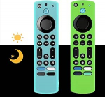 Silikoonist kaugjuhtimispuldi &uuml;mbris (1 tk, pimedas helendav) 4K Max (2.) / Insignia / Pioneer / Omni (QLED) seeria jaoks koos paelaga (2 pakki)