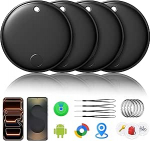 Air Tags Tracker Android & iOS Kahe kanaliga s&uuml;steem + 4i pakett Air Tags Apple'ile Kus on? & Smart Tag Android Google'i Find Hub 2025 Viimane Air Tracker aku vahetatav, Smart Tag kass, jalgratas