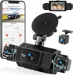4-kanaliline Dash Cam auto 360 &deg; koos rakendusega, 4 kaamerat 1080P ees ja taga vasakule paremale, 3-tolline 1080P Dash kaamera autodele IR &ouml;ise n&auml;gemise, loop video, 24H parkimise j&auml;lgimine, G-sensor, parkimine