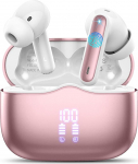 Bluetooth k&otilde;rvaklapid, k&otilde;rvaklapid, traadita Bluetooth 5.4 HiFi Stereo, traadita k&otilde;rvaklapid m&uuml;ravastase mikrofoniga, 40 tundi s&uuml;gavat bassi, IP7 veekindlad spordik&otilde;rvaklapid t&ouml;&ouml;ks ja &otilde;ppimiseks, roosa
