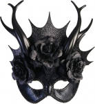 shoperama Gooti poolmask krooniga sarvedega roosid Fantaasia tumedate kuninganna kost&uuml;&uuml;mide aksessuaar