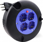 EXTRASTAR pikenduskaabel koos kaablirulliga, 5 m, 4 mitmeotstarbelist pistikupesa (Schuko + 10/16 A), pistik 16 A, kaabli ristl&otilde;ige 3G 1,0 mm&sup2;