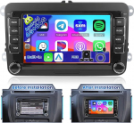 Ohradio 4G + 64G autoraadio 2 DIN Android VW Golf Tiguan Caddy Polo Touranile koos juhtmevaba CarPlay Android auto GPS-iga, 7-tolline puuteekraan, DSP raadio FM/RDS WiFi + tagurduskaamera + mikrofon