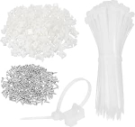 hankekaart 240tk 7/8" kaabli sidemete sadulakinnituste alus koos 6" kaabli sidemete ja M5 keermestuskruvidega Traadi korraldaja hoidja klambrite komplekt Valge