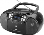 Dual, 75961, DAB-P AA8210 Kassettaraadio CD - DAB(+)/FM raadio - Boombox - CD m&auml;ngija - Stereok&otilde;lar - USB port - Aux sisend - vooluv&otilde;rgust / akutoitega - kaasaskantav must