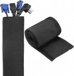 hankimise kaart Kaablijuhtimise muhv Velcro 2m x 3.6cm Paindlik kaablikate Juhtme peidus kaabli korraldaja ja kaabli kaitsja lauale TV arvutile Must