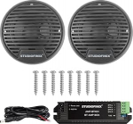 STUDIOFINIX 3" Marine Bluetooth-k&otilde;lar paadi, mootorratta, mullivanni, SPA jaoks - 140W veekindel (hall)