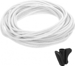 hankekaart Splitdraht-Webstuhlschlauch, 6,5 mm Innendurchmesser, 30 m, mit Montagewerkzeug, hitze- und k&auml;ltebest&auml;ndig, Kunststoff, flexible Kabelschutz f&uuml;r elektrische Kabel, Wei&szlig;