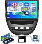2G & 64G 10-tolline Android autoraadio Toyota Aygo/Peugeot 107/Citroen C1 2004-2014 juhtmevaba Carplay Android auto, puuteekraaniga Bluetooth HiFi/RDS/FM raadio + WiFi Navi/AHD tagurduskaamera/CANBUSiga