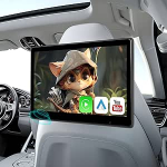 CAMECHO kaasaskantav auto peatoe videom&auml;ngija, monitor 10,1-tollise IPS HD puuteekraaniga toetab Carplay / Android Car Super Link Bluetooth FM, Type-C / USB Plug & Play + 64G TF kaart