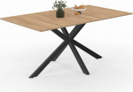 IDMarket - Alix Rectangular Dining Table for 8 Seater Spider Base Wood and Black 160cm