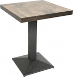 OHMG Bar Table, Bistro Table, Dining Room Table, Dining Table, Wooden Top, Square Table, Kitchen Table, Living Room Table, Standing Table, 60 x 60 x 75 cm, with Metal Leg for Living Room, Balcony