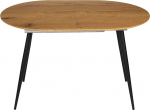 HOME DECO FACTORY The Dining Table Made of Metal and Wood, Extendable Table, 4 A, 6 People, Brown/Black, 160 x 75 x 80 cm