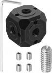 PATIKIL universaalne 1/4" 3/8" kruviaugu statiivia adapter, Magic Cubic Mount Cube hoidik mikrofoni fototehnika tarvikutele, must