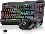 RedThunder K20 TKL traadita m&auml;nguklaviatuur, laetav aku reguleeritava RGB taustavalgusega, QWERTY kompaktne IT paigutus 6 spetsiaalse multimeediaklahviga, USB-klaviatuurile