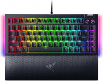Razer BlackWidow V4 75% mehaaniline m&auml;nguklaviatuur, vahetatav disain, kompaktne ja vastupidav, oranžid taktilised l&uuml;litid, Chroma RGB, MF rulli- ja meediaklahvid, mugav randmetugi, musta v&auml;rvi