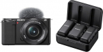 Sony Alpha ZV-E10 | APS-C Mirrorless Vlog Camera (Swivel Screen for Vlogging, 4K Video, Real Time Eye Auto Focus) Black + SEL1650 Lens ECM-W3 Wireless Microphone