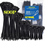 Kaablipaelad Must 800 kaablipaelade komplekt | 3,6 mm kaablipaelad V&auml;ikesed 100/150/200/250/300 mm kaablipaelad UV-kindlad mustad Pol&uuml;amiidist 6,6 kulumiskindlad 18 kg t&otilde;mbetugevus