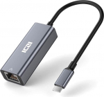 ICZI USB C Ethernet adapter Thunderbolt 3 RJ45 LAN v&otilde;rguadapter Alumiinium &Uuml;hildub iPhone 15, MacBook Pro/Air, Galaxy S24 Ultra, Surface Book, Dell XPS-ga