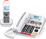 SWISSVOICE - Xtra 3355 Combo - DECT - juhtmega lauatelefon + juhtmeta telefonitoru - suured nupud - automaatvastajad - heliv&otilde;imendus - kuuldeaparaadiga &uuml;hilduv - k&otilde;neblokeering - valge