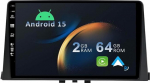 10.1-tolline [2+64G] Android 15 autoraadio Citroen Berlingo/Peugeot Partner/Rifter/Opel Combo-[Integreeritud CarPlay/Android Car/GPS/SWC/MirrorLink/Bluetooth 5.0/Camera]-IPS 2.5D puuteekraaniga